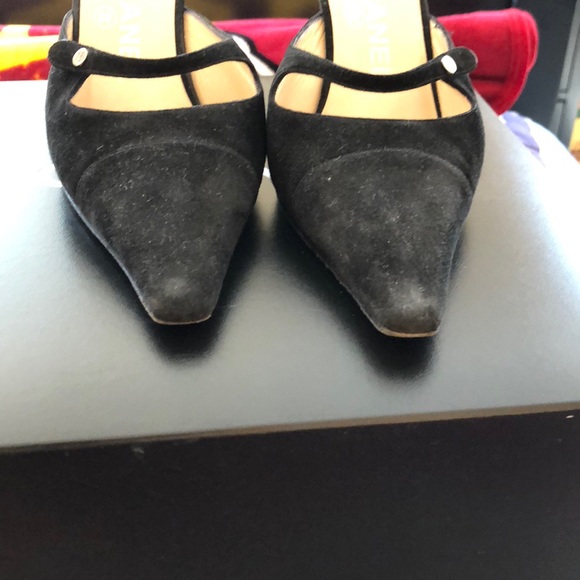 Chanel black suede kitten heels 37 - Picture 6 of 6